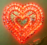 Kerstmishart kunststof frame gloeilampenlamp goedkope kerst hart plastic frame gloeilampenlamp
