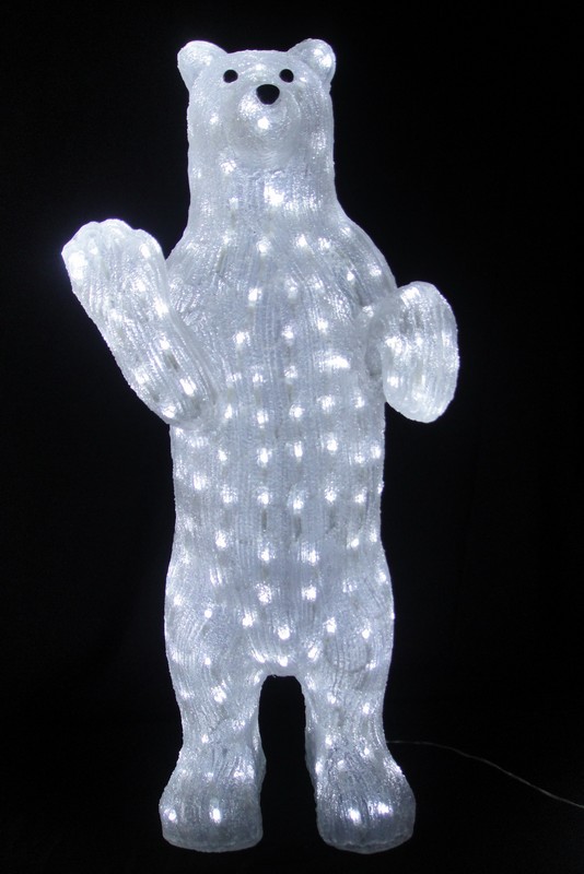  manufactured in China  FY-001-C15 cheap christmas STANDING acrylic BEAR WITH LED light bulb lamp  factory