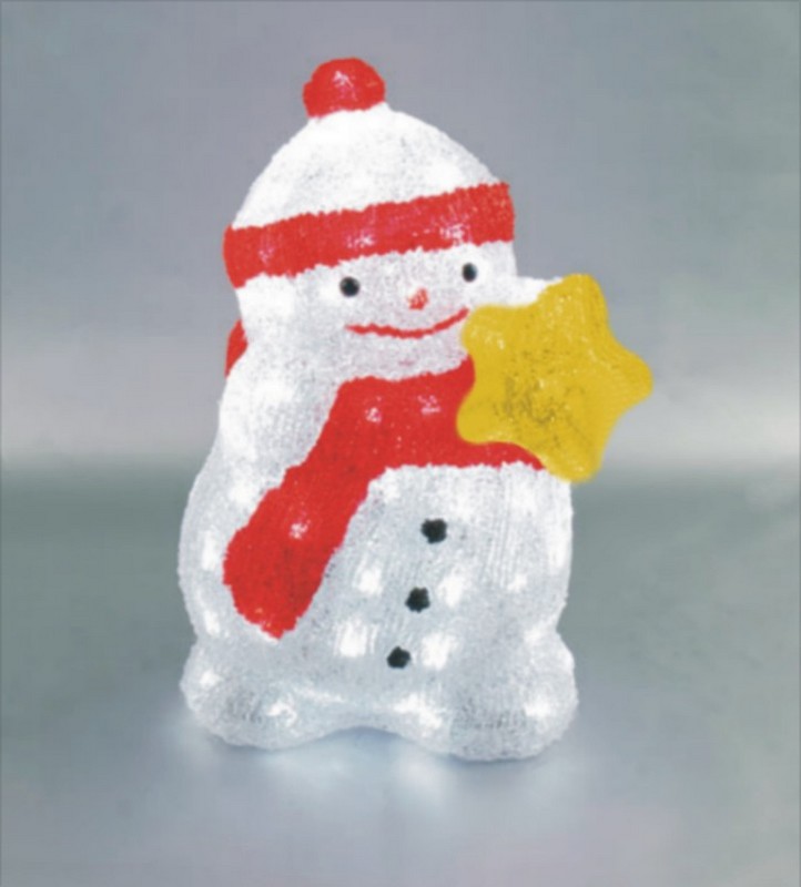  made in china  FY-001-D01 cheap christmas acrylic SNOWMAN WITH LED light bulb lamp  corporation