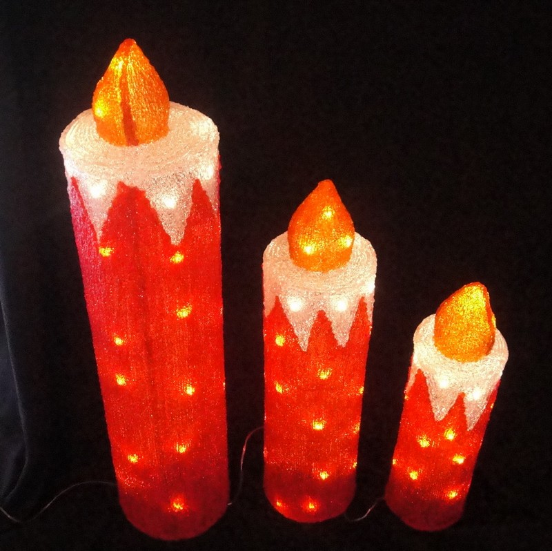  manufacturer In China FY-001-H10 cheap christmas acrylic CANDLE SET light bulb lamp  factory