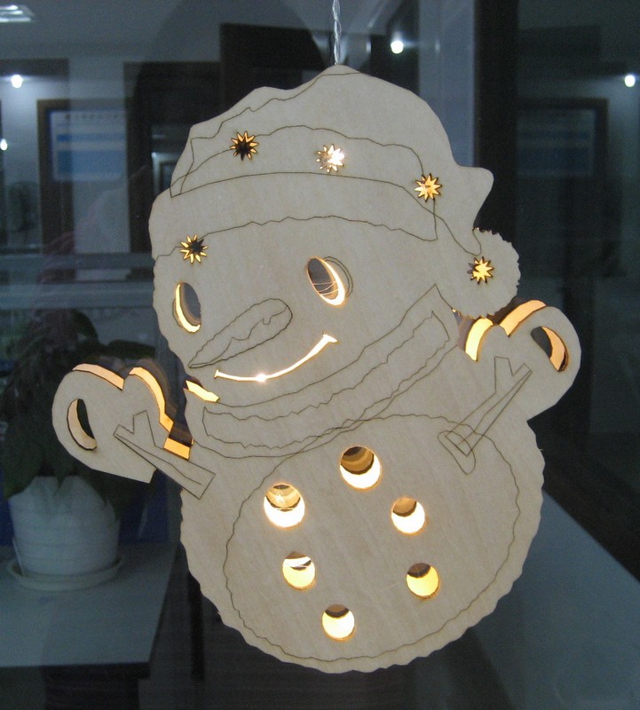  made in china  FY-016-007 cheap christmas SILHOUETTE WOODEN SNOWMAN window light bulb lamp  corporation