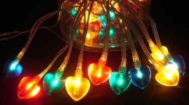  manufactured in China  FY-03A-030 LED cheap christmas heart lights bulb lamp string chain  factory
