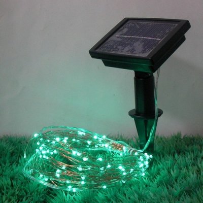 Solarbetriebene Grün 100 LED Solarbetriebene Grün 100 LED Lichterkette Kupferdraht Garden Weihnachten im Freien - Solarbetriebene LED-Lichterkettenin China hergestellt