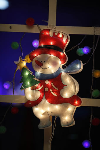 FY-60606 goedkoop kerst sneeuw man venster gloeilampenlamp